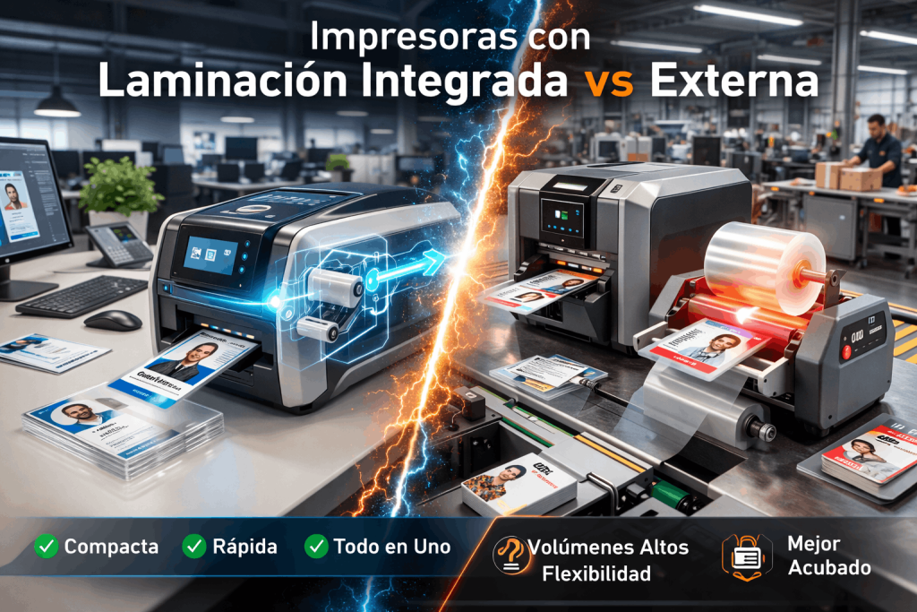 Impresoras con laminación integrada vs externa