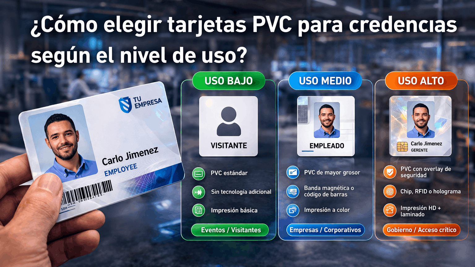¿Cómo elegir tarjetas PVC para credenciales según el nivel de uso?
