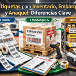Etiquetas para inventario, embarques y anaquel: diferencias clave